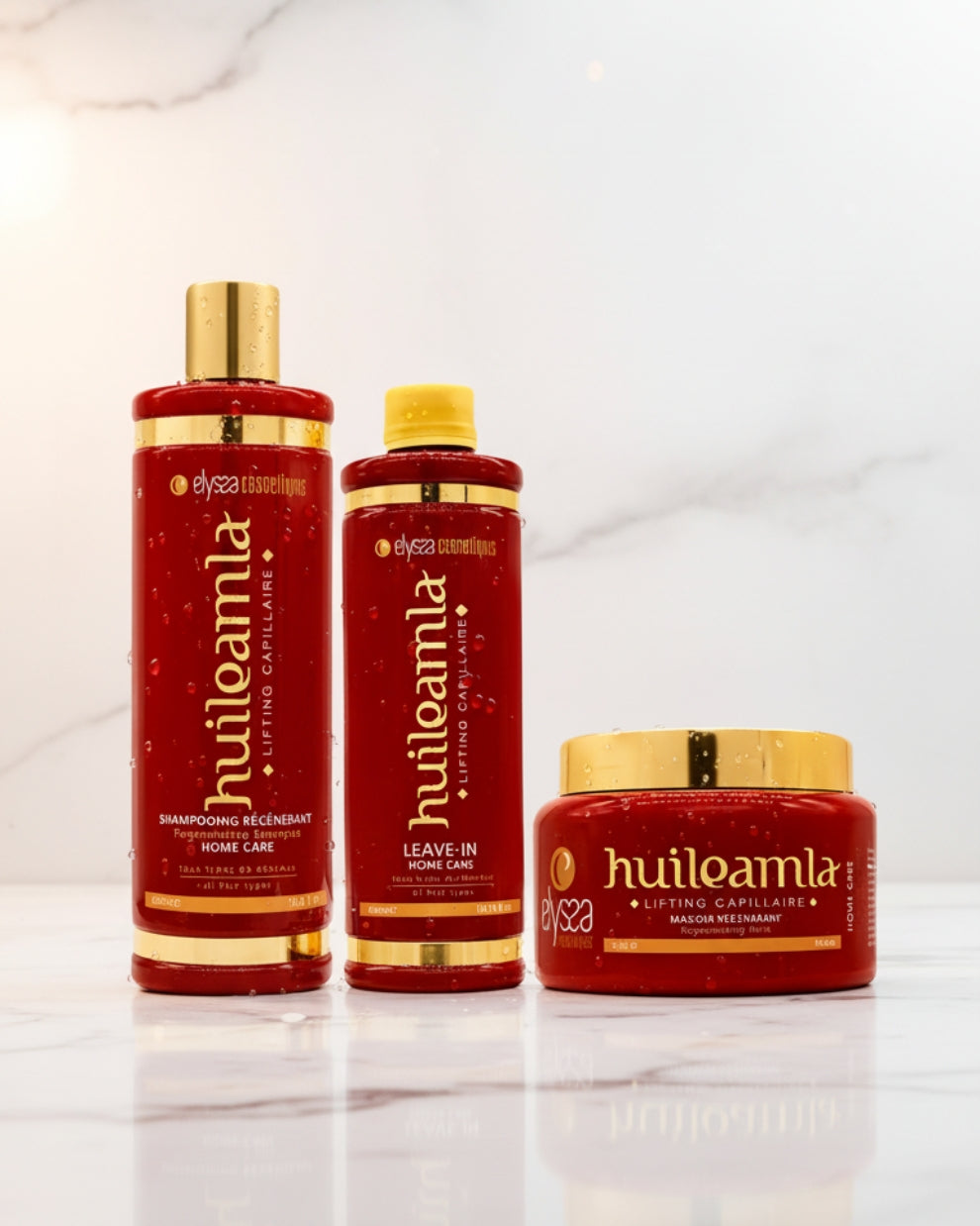 Kit Entretien Shampoing Sans Sulfate, Masque et Soin Indien Amla Plex - 2x500ml + 300ml