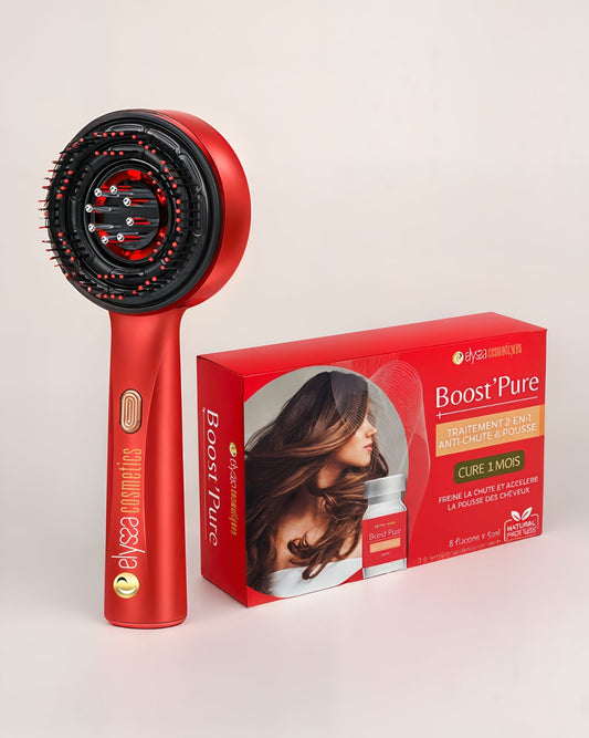 Pack BOOST’ PURE 2-en-1 Anti-chute & Pousse de Cheveux | Brosse + Cure 1 mois